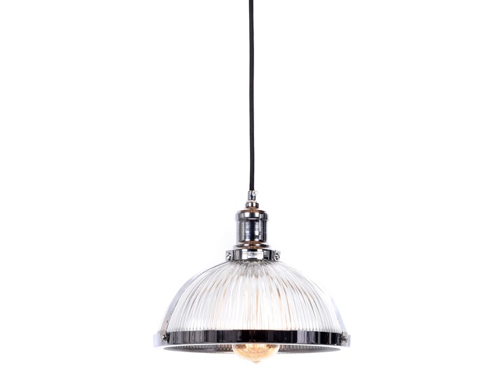 LAMPA WISZĄCA LOFT CHROMOWANA BRICO Metal Styl Industrialny Lampa z kloszem Szkło Lampa z abażurem Pomieszczenie Jadalnia