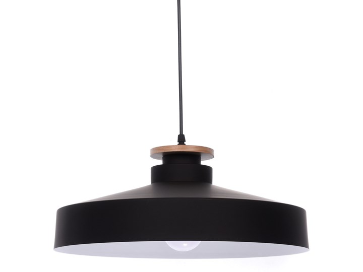 NOWOCZESNA LAMPA WISZĄCA CZARNA LUDOR Metal Lampa z kloszem Drewno Ilość źródeł światła 1 źródło Kolor Czarny