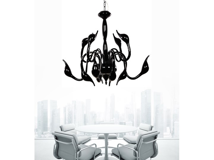 ORYGINALNA NOWOCZESNA LAMPA WISZĄCA CZARNA MAGICA W12 Pomieszczenie Jadalnia Metal Żyrandol Pomieszczenie Salon