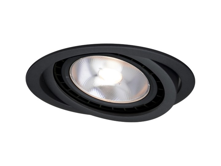 NERO oczko podtynkowe 1 x 50W GU10 AR111 ruchome czarne duże okrągłe Light Prestige LP-4424/1RS BK movable Oprawa ruchoma Oprawa stropowa Kolor Czarny