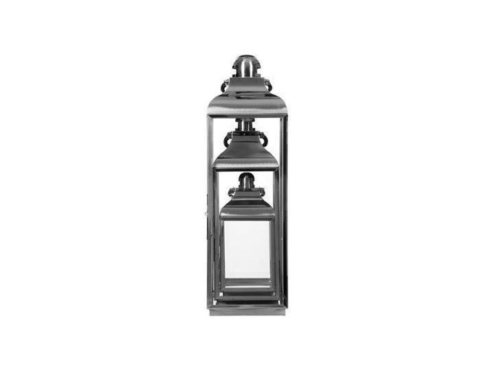 Lampion dekoracyjny szklany INOX, 3 sztuki w komplecie Metal Świecznik Szkło Świeca Kategoria Świeczniki i świece