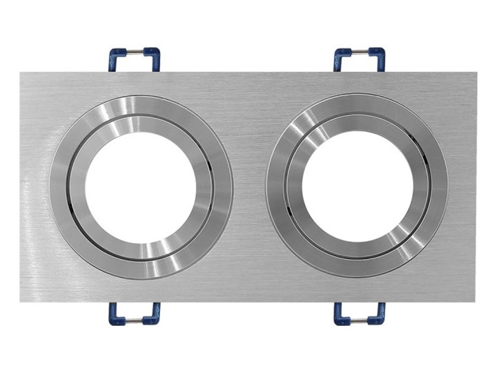 Double modern movable recessed MR16 GU10 aluminum aluminium fixture oprawa podwójna Oprawa led Prostokątne Kategoria Oprawy oświetleniowe Oprawa stropowa Oprawa halogenowa Kolor Szary