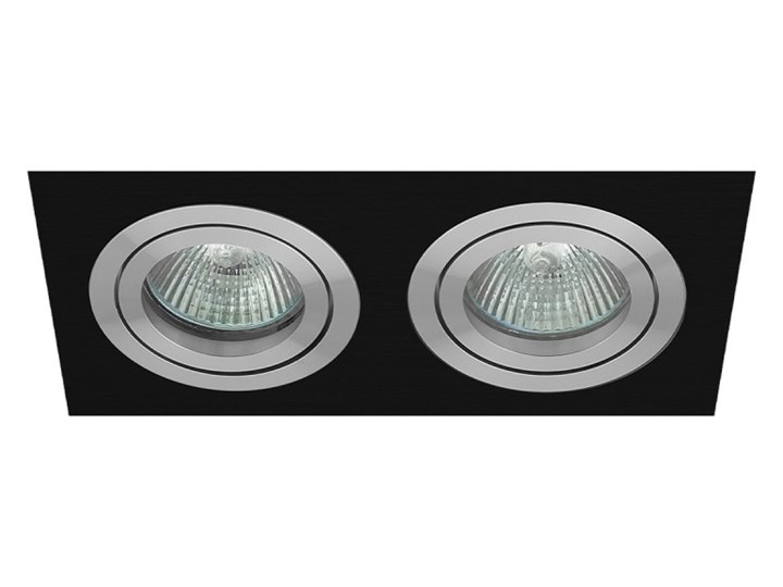 Double modern movable recessed MR16 GU10 aluminum black fixture oprawa podwójna Prostokątne Oprawa stropowa Oprawa halogenowa Kolor Czarny Oprawa led Kategoria Oprawy oświetleniowe