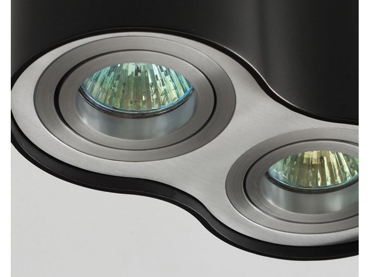 Oprawa podwójna natynkowa okrągła tuba MR16 GU10 czarna czarny mat aluminiowa aluminium wewnętrzna Okrągłe Oprawa led Oprawa halogenowa Oprawa stropowa Kategoria Oprawy oświetleniowe