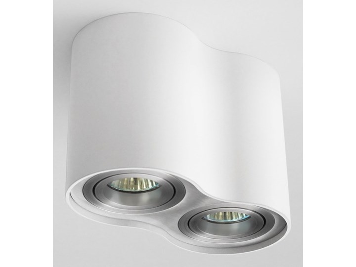Oprawa podwójna natynkowa okrągła tuba MR16 GU10 biała biały mat aluminiowa aluminium wewnętrzna Oprawa halogenowa Oprawa stropowa Okrągłe Oprawa led Kategoria Oprawy oświetleniowe