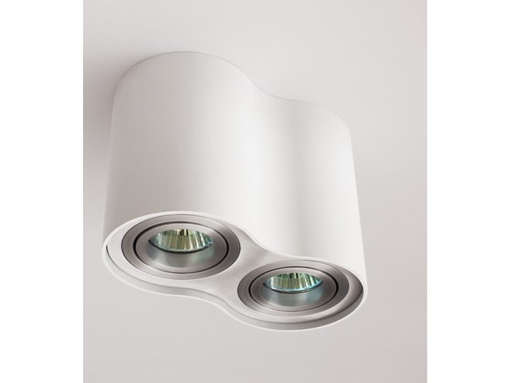 Oprawa podwójna natynkowa okrągła tuba MR16 GU10 biała biały mat aluminiowa aluminium wewnętrzna Oprawa led Oprawa stropowa Oprawa halogenowa Okrągłe Kategoria Oprawy oświetleniowe