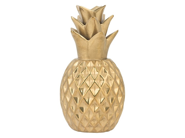 Beliani Figurka złoty ananas ozdoba dekoracyjna na stół ceramiczna 23 cm Owoce Ceramika Metal Kategoria Figury i rzeźby
