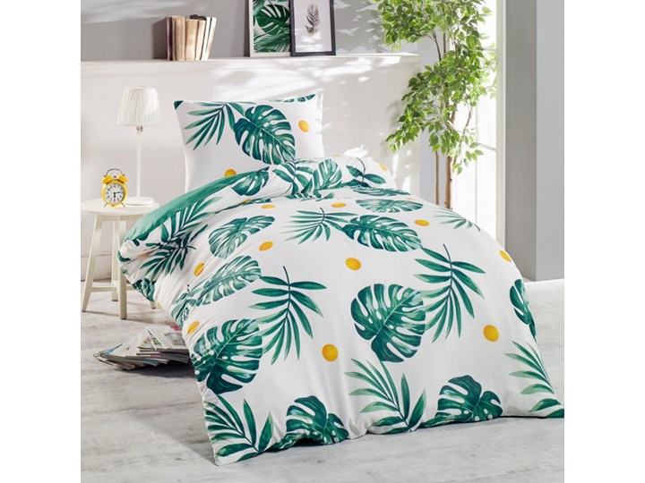 SELSEY Komplet pościeli Monstera 140x220 cm z poszewką na poduszkę 50x70 cm Bawełna Bawełna syntetyczna 160x200 cm Pomieszczenie Pościel do sypialni Poliester Kategoria Komplety pościeli