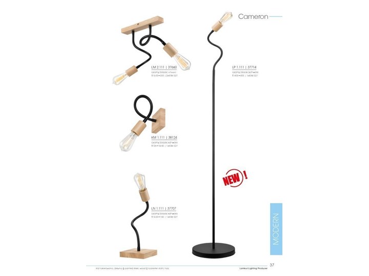 CAMERON lampa sufitowa 5-punktowa buk Lampa pająk Kategoria Lampy wiszące Drewno Metal Styl Nowoczesny