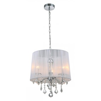 CORNELIA żyrandol 3 x 40W E14 lampa glamour abażurowa kryształy biała ITALUX MDM-2572/3 W