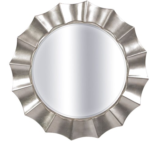 LUSTRO SOLE w srebrne ramie okrągłe FI 85