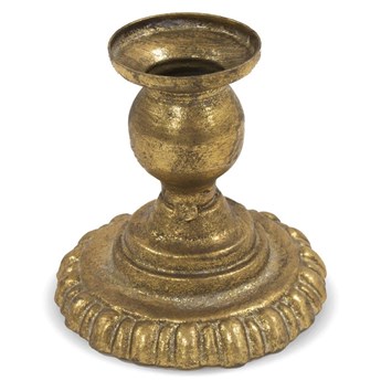 SELENA świecznik metalowy złoty, wys. 9 cm