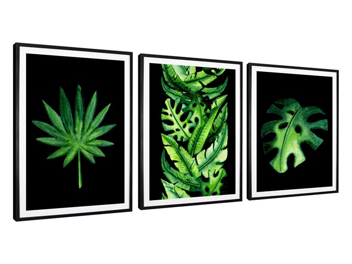Tryptyk Leaves 2 - Plakaty w ramach (3x 30x40cm)