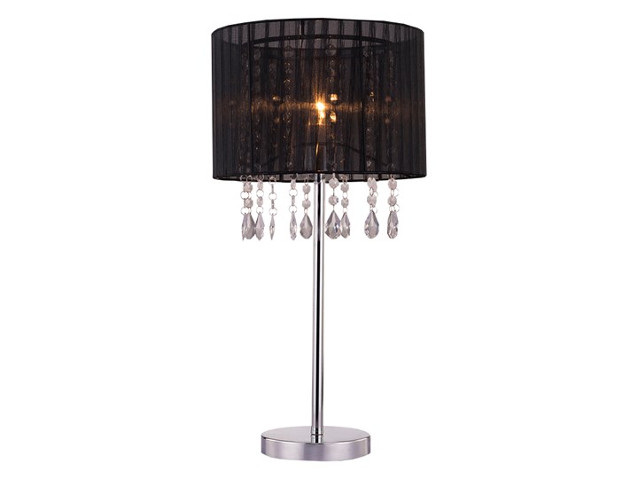 SELSEY Lampka nocna Bennett czarna Lampa z kloszem Szkło Tkanina Wysokość 55 cm Lampa nocna Kategoria Lampy stołowe Lampa dekoracyjna Metal Kolor Czarny