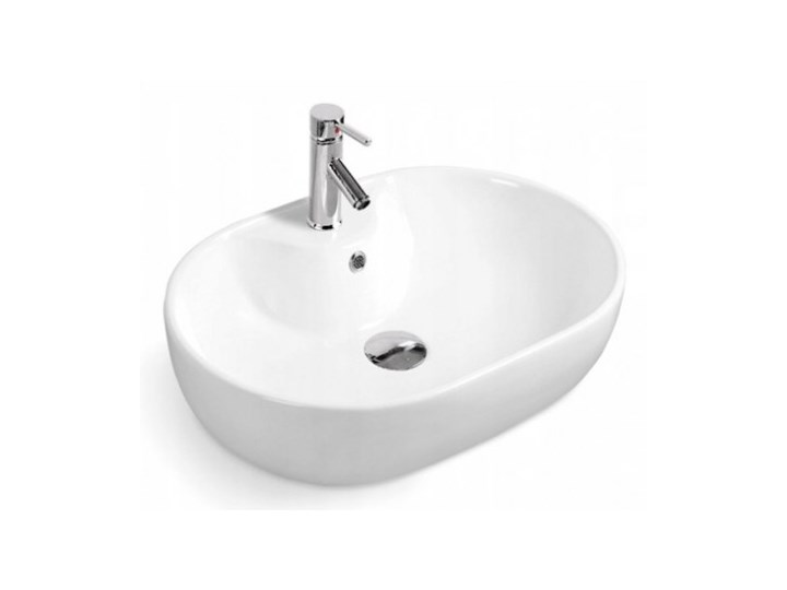 VELDMAN UMYWALKA CERAMICZNA LAURA Owalne Wolnostojące Szerokość 60 cm Ceramika Nablatowe Kategoria Umywalki
