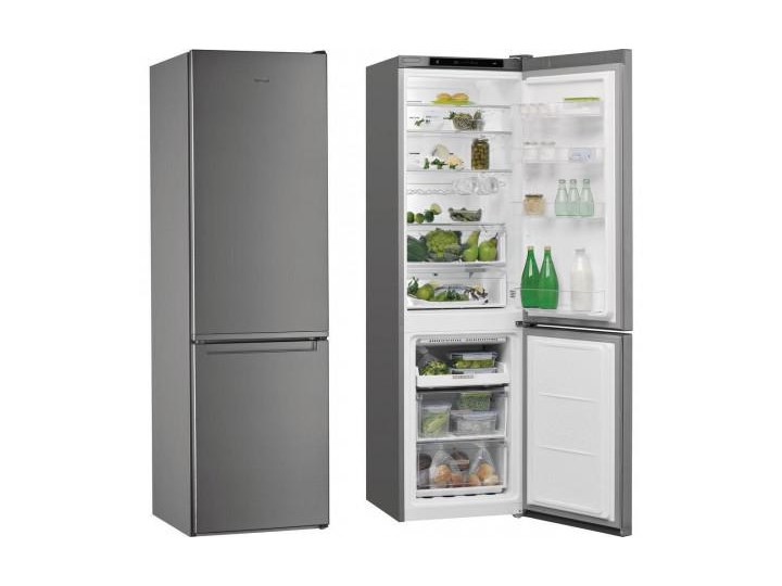 WHIRLPOOL W7 921I OX NoFrost Srebrna Wysokość 200 cm Szerokość 55 cm Wysokość 201 cm Dwudrzwiowe Kolor Srebrny Jednodrzwiowe Szerokość 59,6 cm Położenie zamrażalnika Na dole