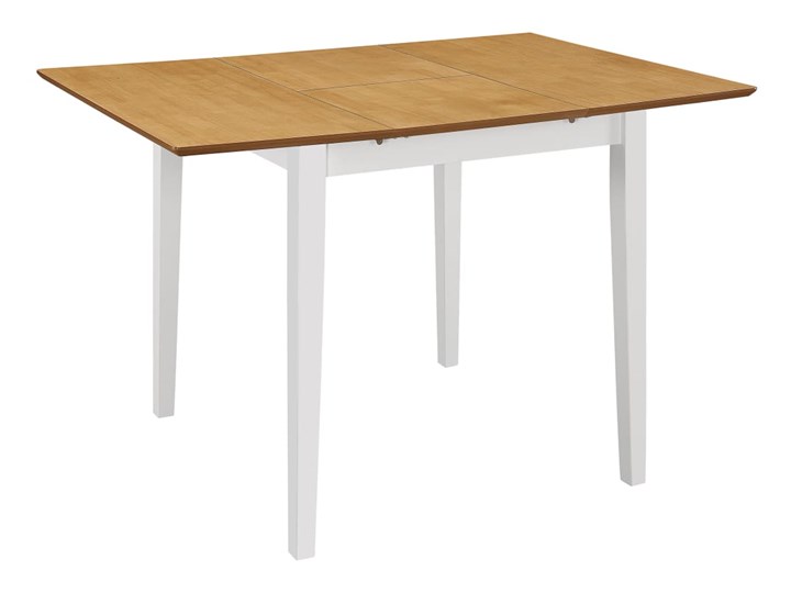 vidaXL Rozsuwany stół jadalniany, biały, (80-120) x 80 x 74 cm, MDF Płyta MDF Wysokość 80 cm Drewno Styl Rustykalny