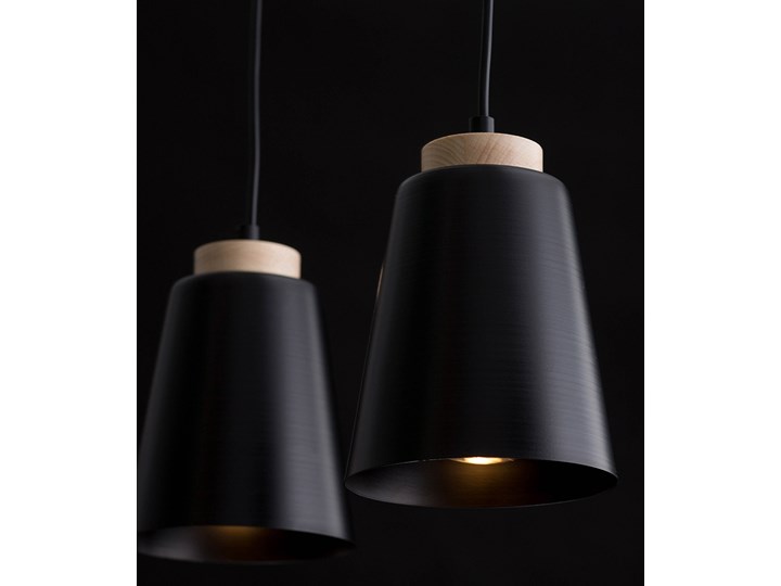 BOLERO 2 BLACK 442/2 wisząca lampa styl skandynawski drewno czarna Lampa z kloszem Pomieszczenie Salon Metal Ilość źródeł światła 2 źródła