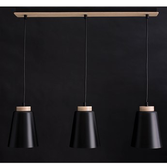 BOLERO 3 BLACK 442/3 wisząca lampa styl skandynawski drewno czarna