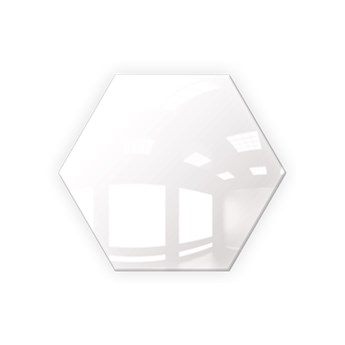 Płytka Lustrzana - 183x160 hexagon 4mm Szlif Poler Białe