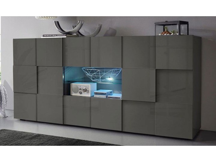 Komoda pokojowa w połysku Solo 2D2S antracyt Styl Nowoczesny Głębokość 42 cm Wysokość 84 cm Szerokość 181 cm Płyta MDF Kategoria Komody