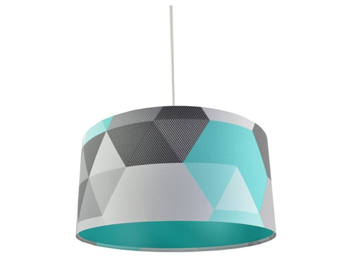 Lampa wisząca Geometrix Cyjan Kategoria Lampy wiszące Metal Lampa LED Tkanina Lampa z abażurem Styl Nowoczesny