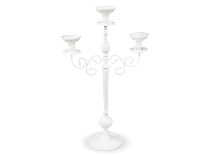 BIANELLO świecznik biały trzyramienny, wys. 68 cm