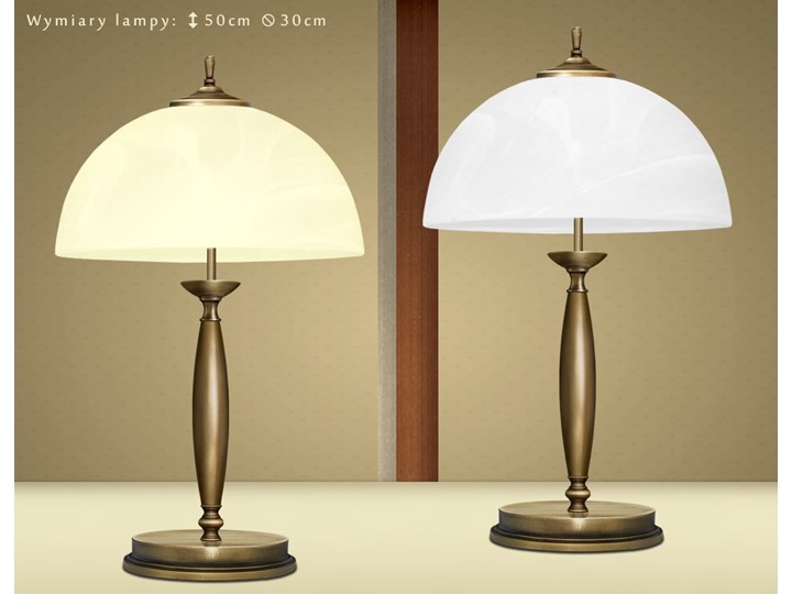 Klasyczna lampa na biurko C-B2B Lampa LED Mosiądz Wysokość 50 cm Szkło Lampa z kloszem Lampa biurkowa Lampa gabinetowa Styl Tradycyjny Kolor Złoty