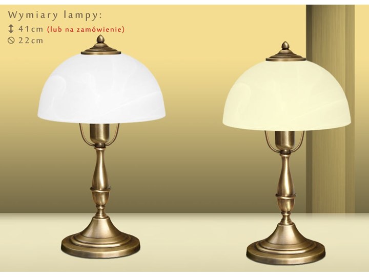 Mosiężna lampa stołowa P-B1 Lampa LED Kategoria Lampy stołowe Lampa biurkowa Wysokość 41 cm Lampa z kloszem Mosiądz Lampa nocna Szkło Kolor Złoty