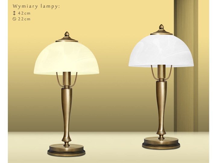 Lampa biurkowa z mosiądzu P-B1G Styl Tradycyjny Lampa LED Lampa z kloszem Szkło Wysokość 43 cm Kategoria Lampy stołowe