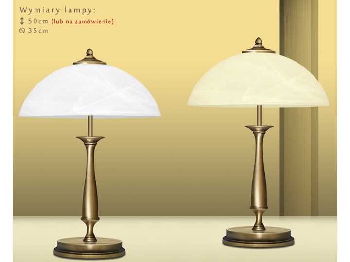 Lampa gabinetowa z mosiądzu P-B2B Wysokość 50 cm Szkło Lampa z kloszem Lampa LED Pomieszczenie Biuro i pracownia