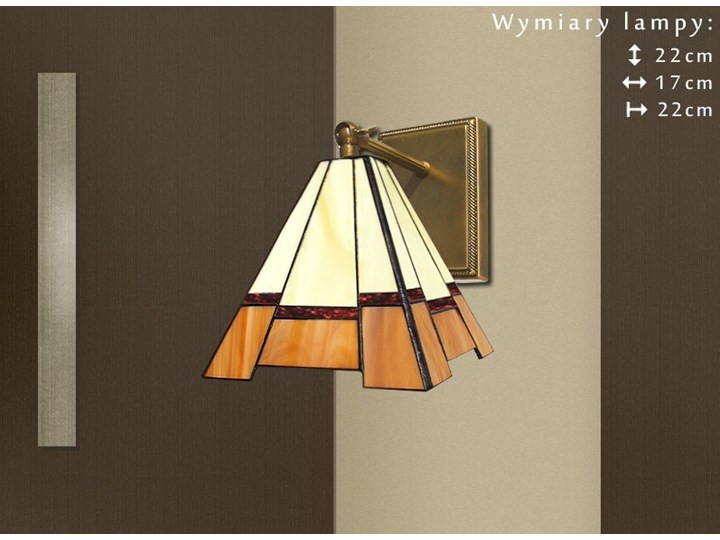 Klasyczny kinkiet witrażowy O-K1 Kinkiet z kloszem Metal Kinkiet LED Szkło Kategoria Lampy ścienne