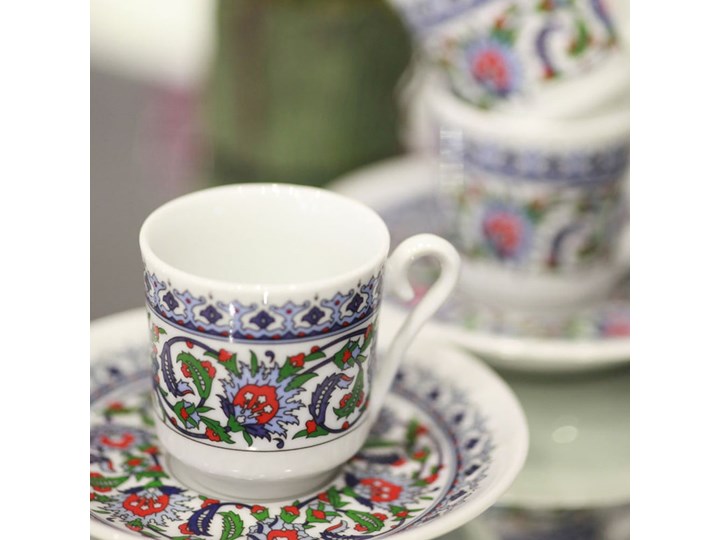 Komplet 6 filiżanek z talerzykiem Ornament Filiżanka ze spodkiem Filiżanka do kawy Komplety filiżanek Porcelana Kategoria Filiżanki