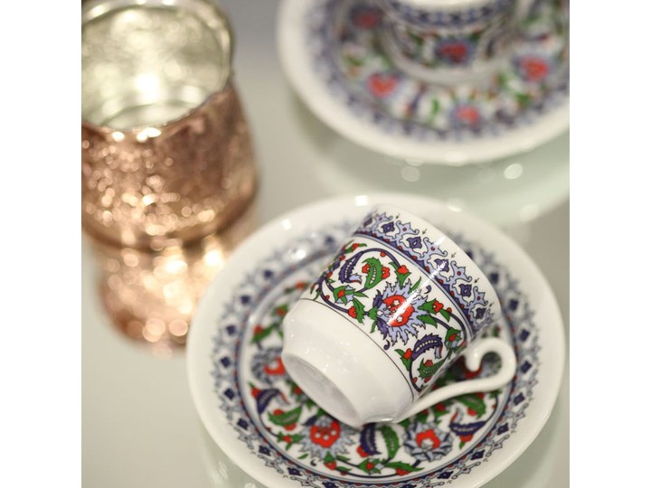 Komplet 6 filiżanek z talerzykiem Ornament Komplety filiżanek Filiżanka ze spodkiem Porcelana Filiżanka do kawy Kategoria Filiżanki