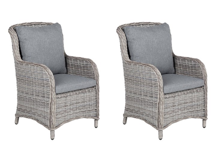 Zestaw 2 foteli ogrodowych rattan szary CASCAIS Aluminium Technorattan Aluminium Technorattan Technorattan Aluminium