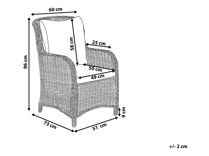 Zestaw 2 foteli ogrodowych rattan szary CASCAIS Aluminium Technorattan Aluminium Technorattan Technorattan Aluminium