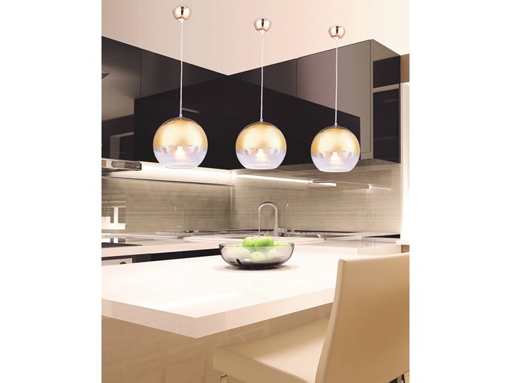 NOWOCZESNA LAMPA WISZĄCA ZŁOTA VERONI D20 Szkło Lampa z kloszem Lampa z abażurem Metal Ilość źródeł światła 1 źródło Styl Nowoczesny
