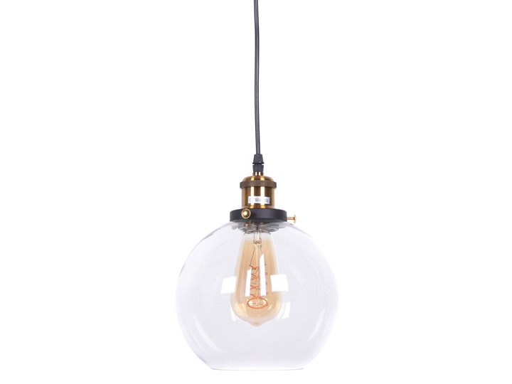 LAMPA WISZĄCA LOFT PRZEZROCZYSTA NAVARRO Szkło Lampa kula Metal Lampa z kloszem Kolor Czarny