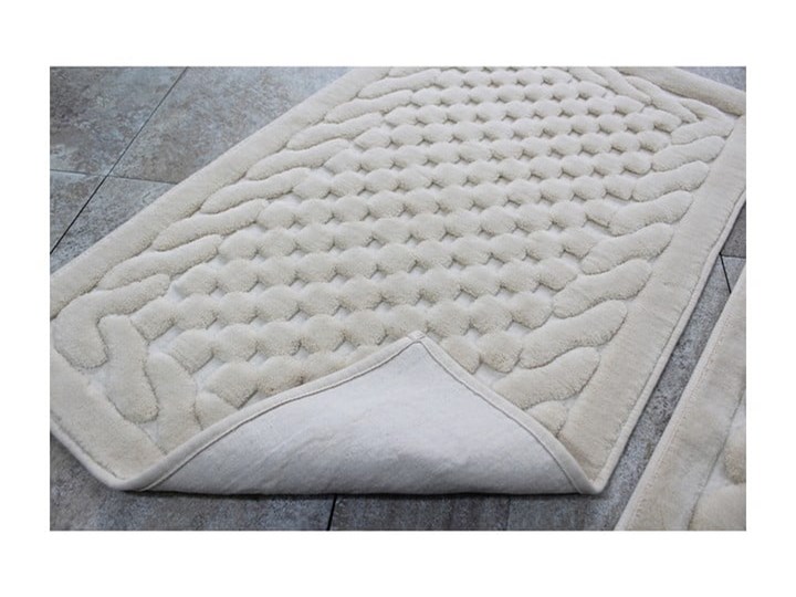 Komplet 2 beżowych bawełnianych dywaników łazienkowych Bambi Bawełna 60x100 cm Prostokątny Kategoria Dywaniki łazienkowe