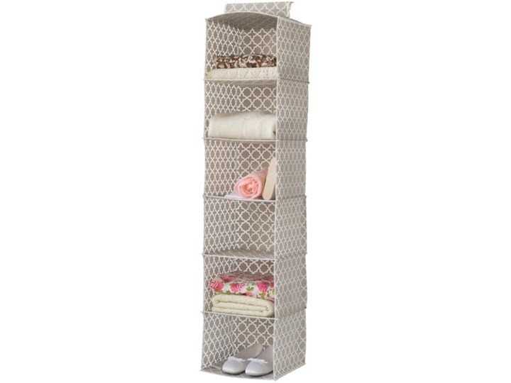 Beżowy tekstylny organizer wiszący z 6 przegródkami Compactor, szer. 30 cm Kategoria Organizery do szaf