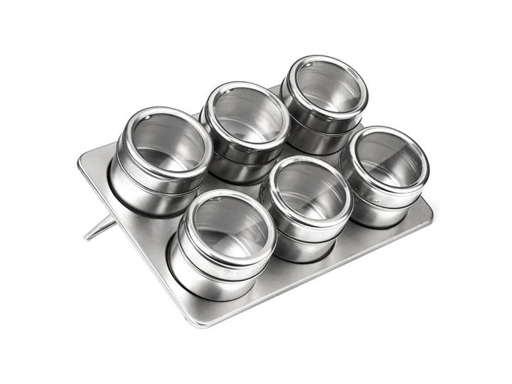 Zestaw 6 magnetycznych pojemników na przyprawy z podstawką Premier Housewares, 100 ml