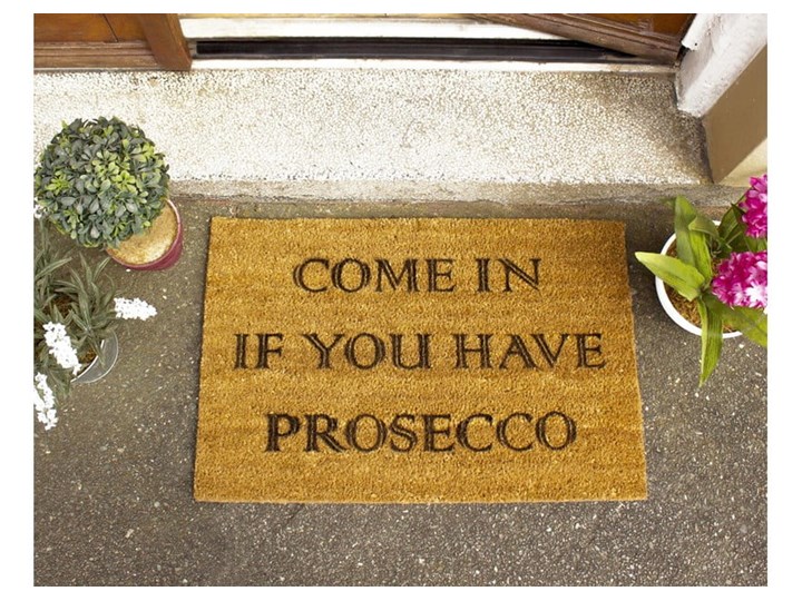 Wycieraczka z naturalnego kokosowego włókna Artsy Doormats Prosecco, 40x60 cm Włókno kokosowe Kolor Pomarańczowy