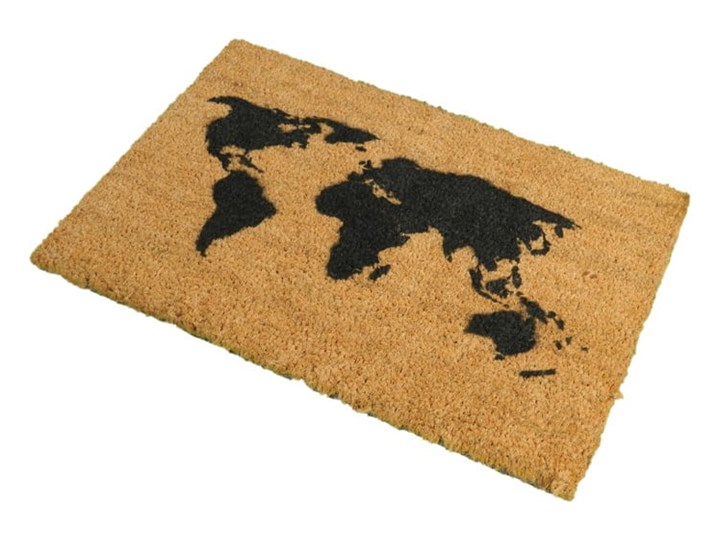 Wycieraczka z naturalnego kokosowego włókna Artsy Doormats World Map, 40x60 cm Kategoria Wycieraczki Włókno kokosowe Kolor Brązowy