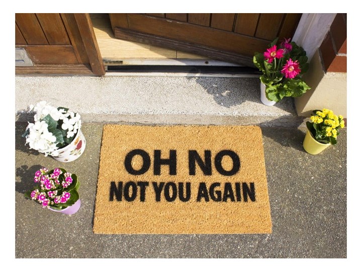 Wycieraczka z naturalnego kokosowego włókna Artsy Doormats Not You Again, 40x60 cm Kolor Brązowy Włókno kokosowe Kategoria Wycieraczki