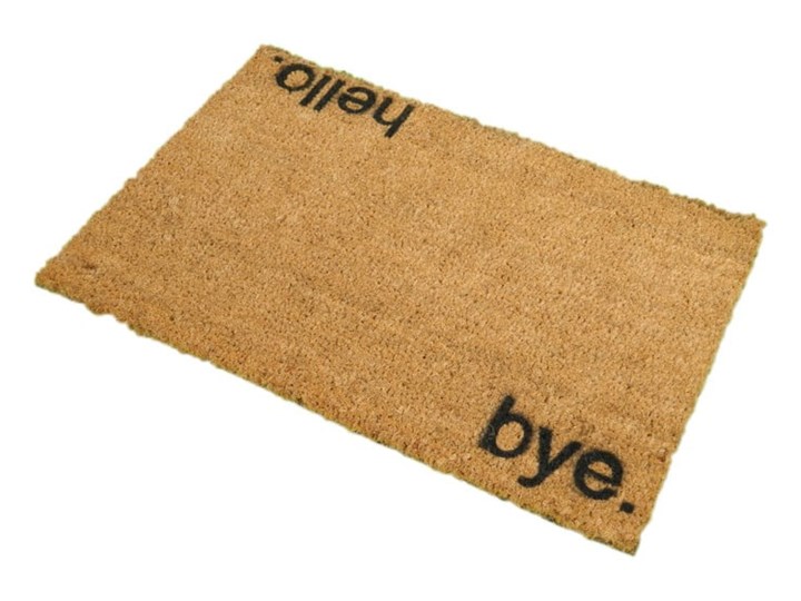 Wycieraczka z naturalnego kokosowego włókna Artsy Doormats Hello, Bye, 40x60 cm Kategoria Wycieraczki Włókno kokosowe Kolor Brązowy