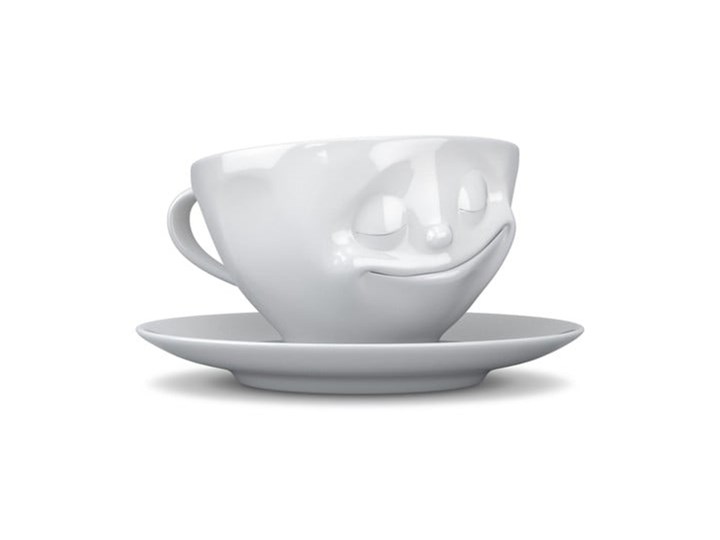 Biała porcelanowa szczęśliwa filiżanka do kawy 58products, 200 ml