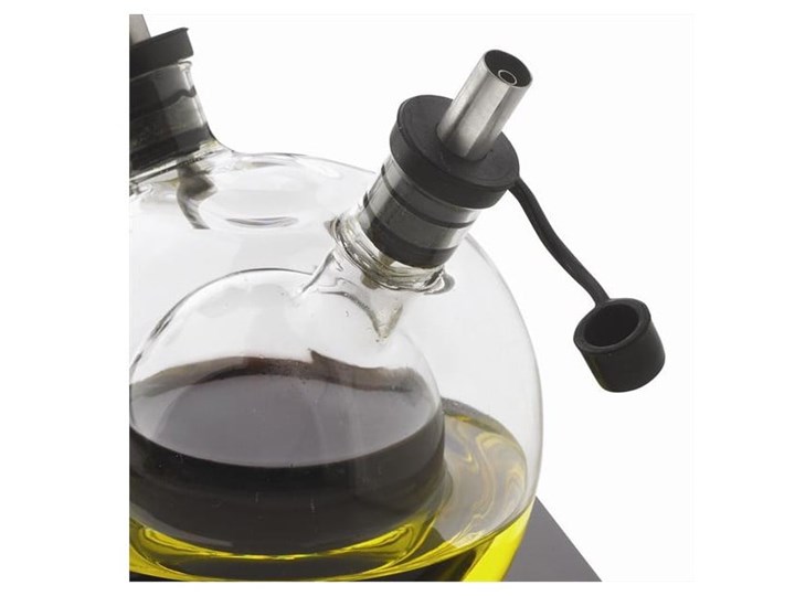 Zestaw butelek na ocet i olej z ręcznie dmuchanego szkła z tacką XD Design Orbit