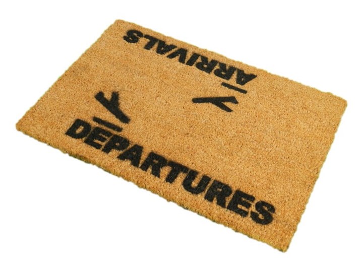 Wycieraczka z naturalnego kokosowego włókna Artsy Doormats Arrivals and Departures, 40x60 cm Włókno kokosowe Kategoria Wycieraczki