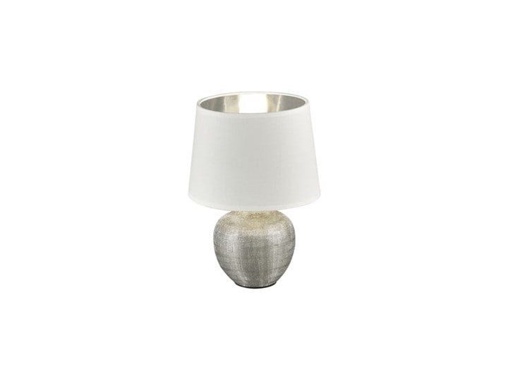 Biała lampa stołowa z ceramiki i tkaniny Trio Luxor, wys. 26 cm Lampa z abażurem Kolor Biały