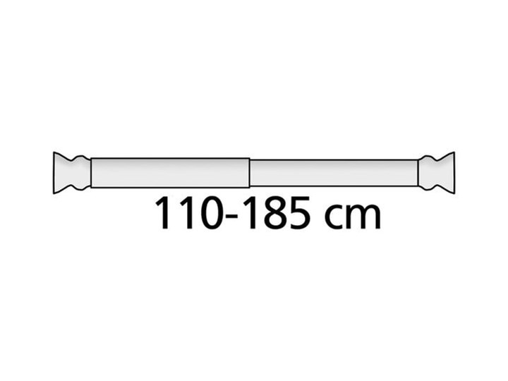 Biały drążek teleskopowy na zasłonę prysznicową Wenko, ø 2 cm; dł. 110–185 cm Kategoria Zasłony prysznicowe